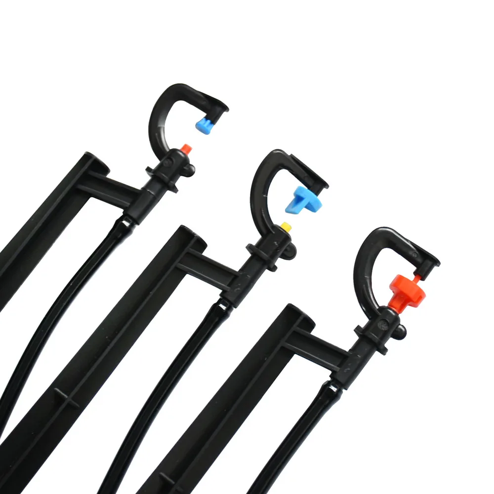 180 360 도 굴절 마이크로 급수 스프링클러 분무기, 말뚝 회전 굴절 정원 관개 깍지, 4/7mm 호스, 50cm