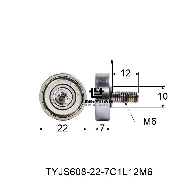 

Stainless Shaft Ball Bearing 304 External Thread Bearing 608 Screw Pulley and External Thread Guide Pulley Screw Socket HeadBolt