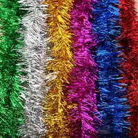 2025 Christmas Tinsel Garland Sparkly Streamer Xmas Tree Decor Hanging Holiday Tinsel Wedding Party Proposal Ornament