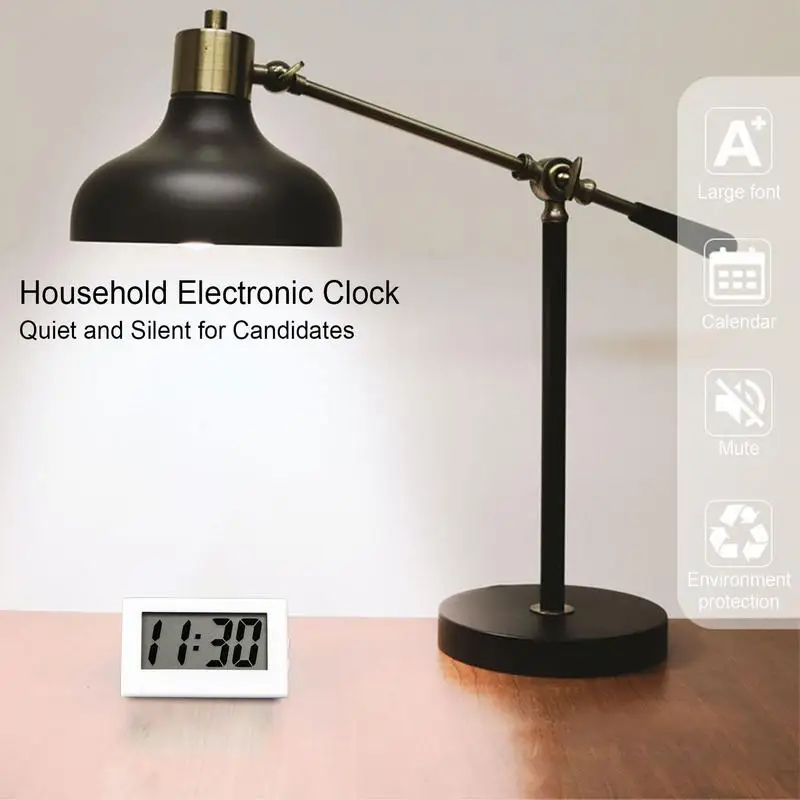 LCD Digital Clock Mini Desktop Clock for Bedroom Student Exam