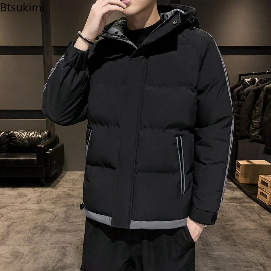 New 2023 Men's Hooded Down Jackets for Winter Oversized Coats Warm Parkas Casual Jaquetas Male Thicker Warm Parkas Down Jackets