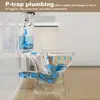 19" Tall Rear Outlet Toilet Bowl & Tank Seniors Dual Flush Design Quiet Close Seat Wall Mount Installation White Ceramic 6