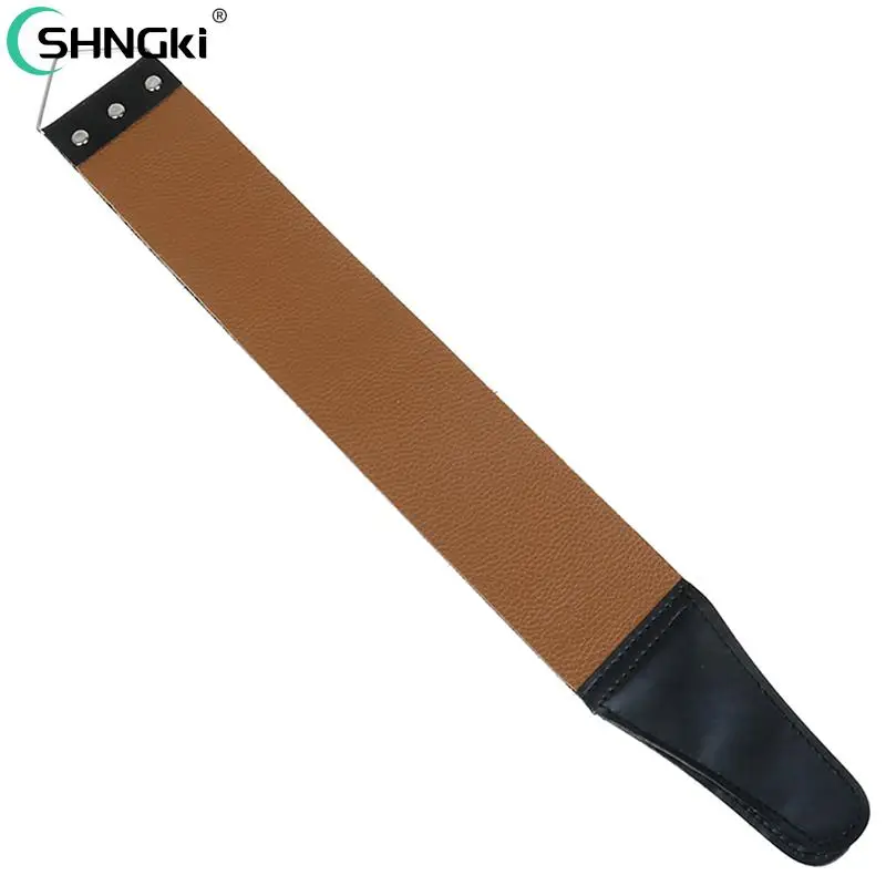 Knife Sharpener Knife Sharpening Stone Razor Knife Sharpener 46*6cm Pro Barber Double-layer Genuine Leather Shaving Strop Straight Razor Sharpener Strap Belt