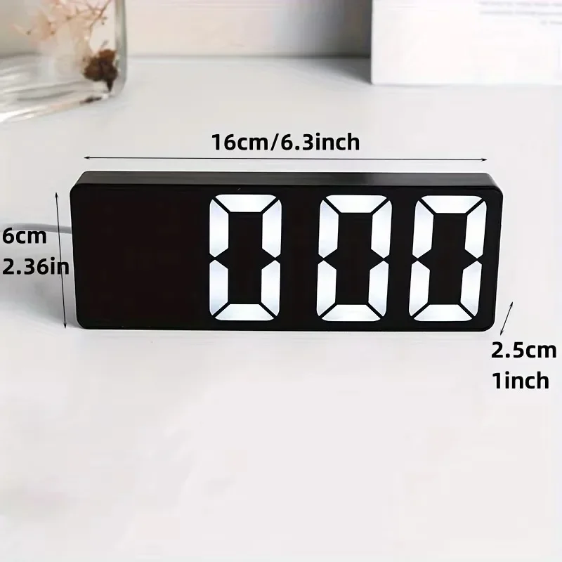 Mirror Digital Alarm Clock LED Clock Temperature Calendar Display Supply Adjustable Brightness Desk Decorations Electronics Home 3