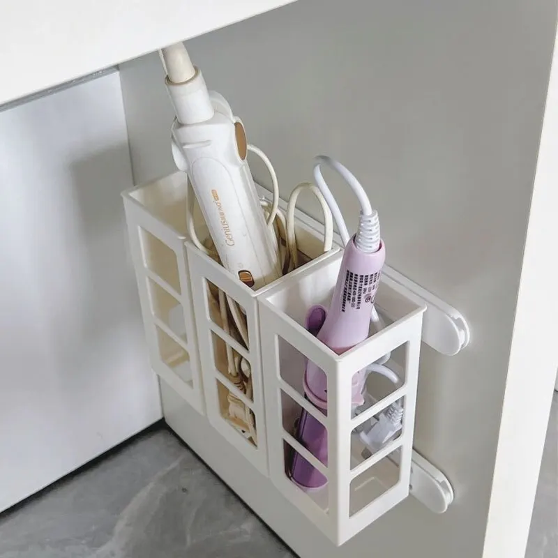 Curling Iron Storage Rack Bathroom Washstand Perforation-free Wall-mounted Storage Rack Bathroom Dormitory Wall