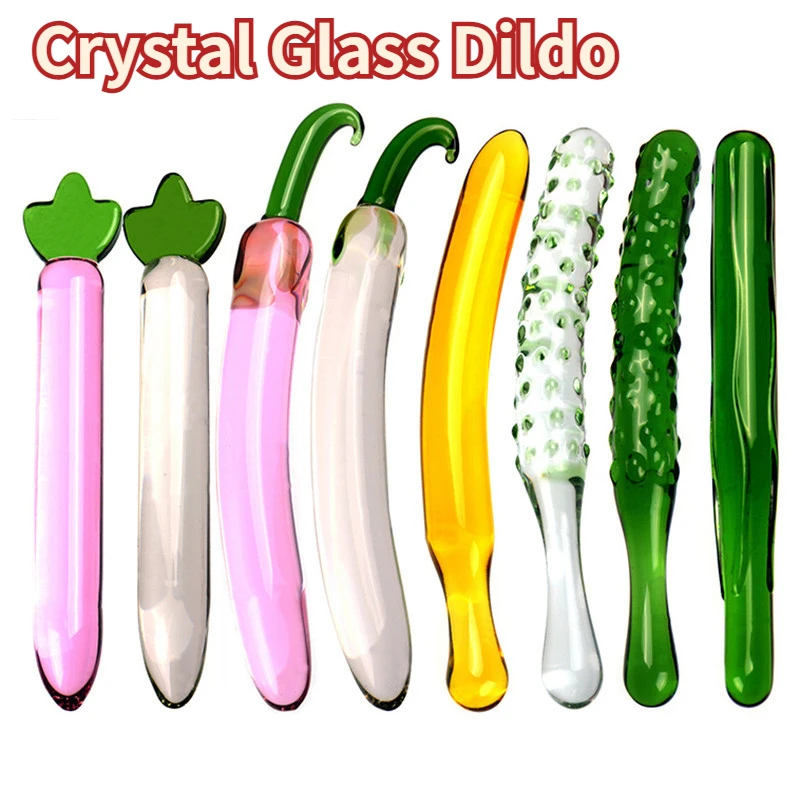 Künstliche Frucht Transparent Penis Kristall Glas Dildo G-punkt Massage Zauberstab Vaginale Stimulation Anal Butt Plug Sex Spielzeug für frauen 1