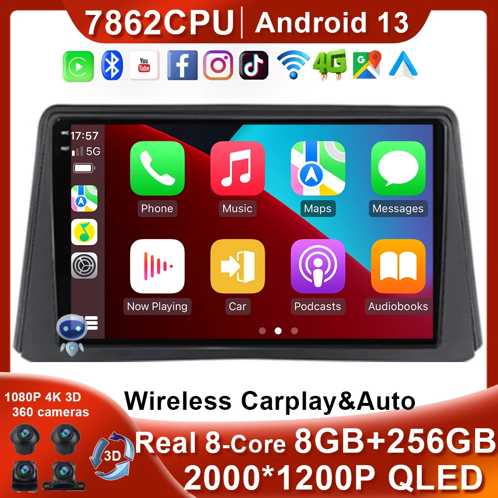 

For Opel Mokka 1 2012 - 2016 9inch Android 13 Head Unit Car Radio Multimedia Player Navigation GPS Carplay Auto SWC DSP BT 360