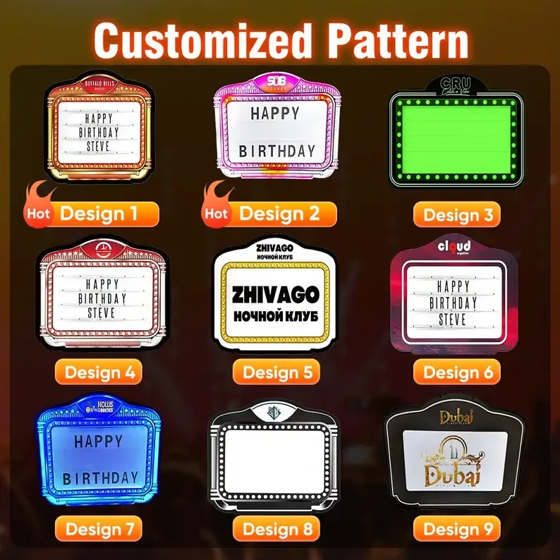 Programmable Led Digital Screen Marquee Board Vip Bottle Service Presenter APP DIY Message Billboard Sign for Nightclub