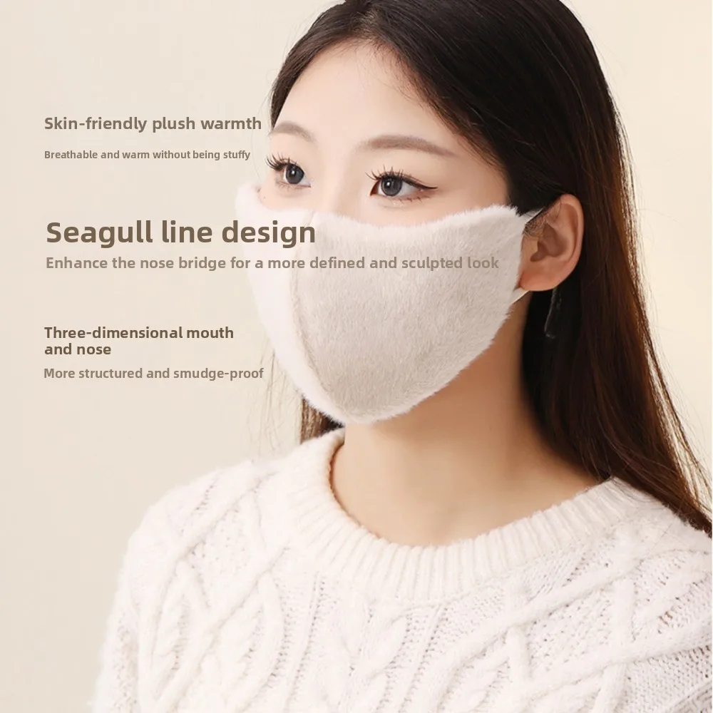 New Winter Warm Face Mask Thickened Fleece Lined Sunscreen Cycling Mask Breathable Cold-resistant 3D Mask Outdoor