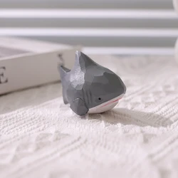 Handcrafted Wooden Shark Sculpture - Elegant Home and Office Decor (Light Grey)