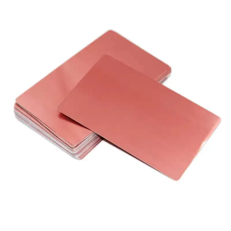 100 Pack Pink Aluminum Business Card Blanks – Laser Engraving Metal Sheets For Plaques
