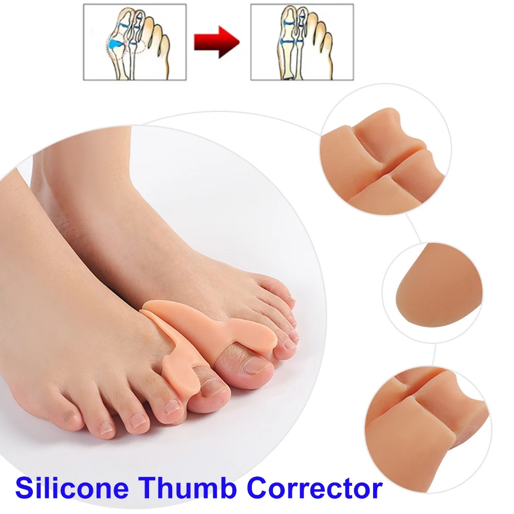 Silicone Thumb Corrector Bunion Foot Toe Hallux Valgus Protector Separator Finger Straightener Adjuster Pedicure Foot Care Tool