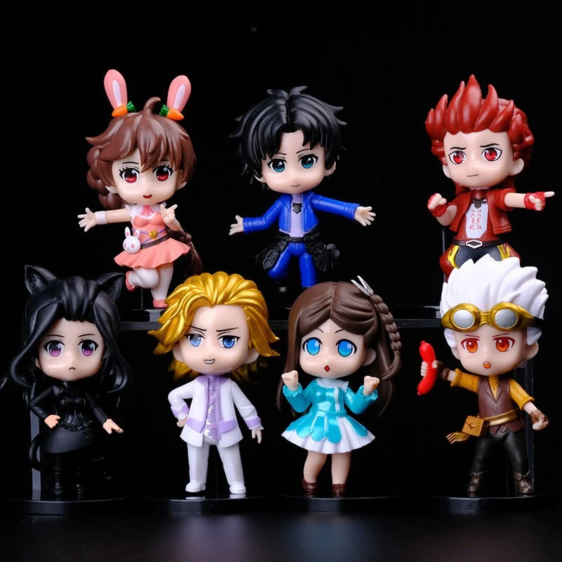 

7pcs/set Mainland of DouLuo Anime Figure Tang San Xiao Wu Cute Doll Cartoon Figurines Collectibles Mode Toys Gifts Car Ornaments