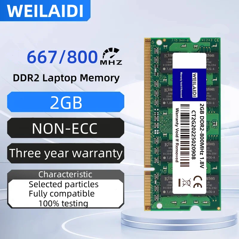 DDR2 2GB 667MHZ 800MHZ PC2-6400S Memoria Ram 200pin 1.8V SODIMM RAM 노트북 컴퓨터 메모리 Ram은 듀얼 채널을 지원합니다