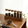 20ml 30ml 50ml 80ml High-grade Glass Bottles with Wood Lid Refillable Empty Storage Bottles for Coffee Bean , Powder &Flower Tea 4
