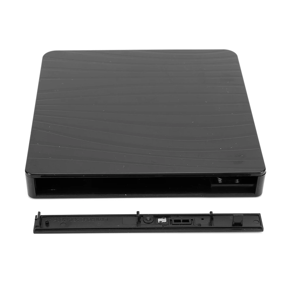Drive External Case USB 3.0/Type-C with Dual Head Power Cord External DVD Case Non-Slip Mat Striped for Netbook Hard Disk Player