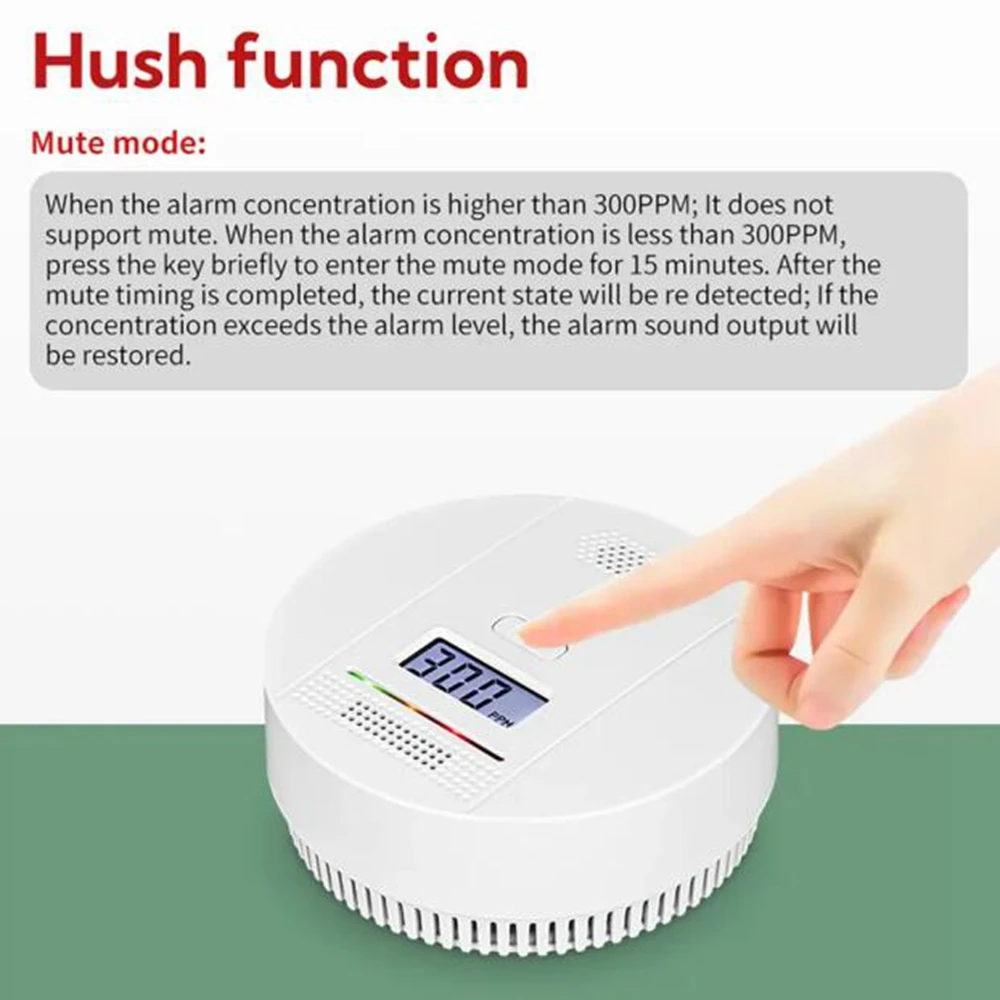Household Fire Alarm Gas Leak Alarm System LCD Display Carbon Monoxide CO Gas Leak Detector