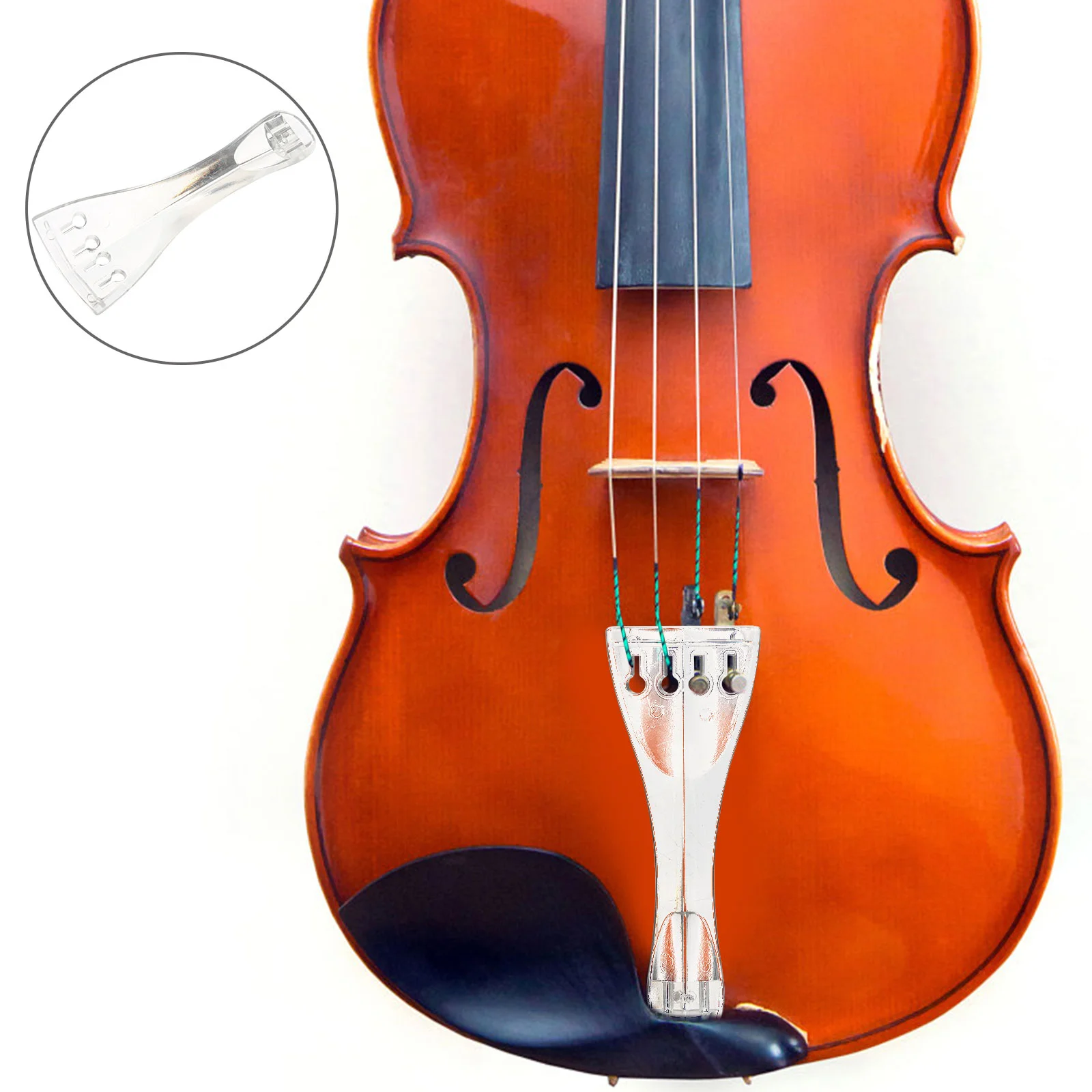 

Violin Tailpiece Part Component Supply Fiddle Plastic Replacement Bridge Practical Accessories for Beginners