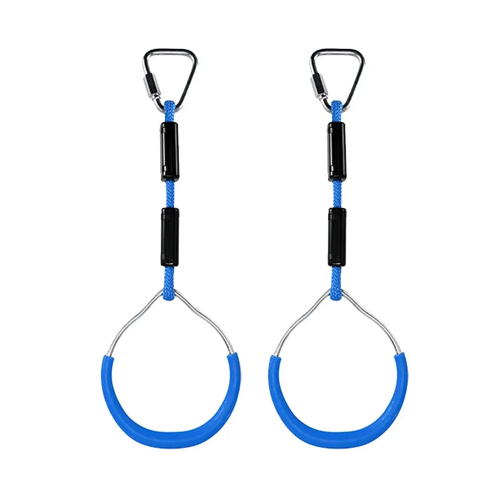 2Pcs Colorful Gymnastics Rings Smooth Handles For Playground Obstacle Course Fitness Bone Development Monkey Bar Climbing