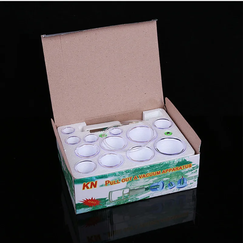 12pcs Hijama Cups Chinese Vacuum Cupping Kit for Therapy Relax Massagers Curve Suction Pumps