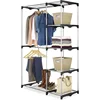 Double Rod Freestanding Closet Organizer, Silver 1