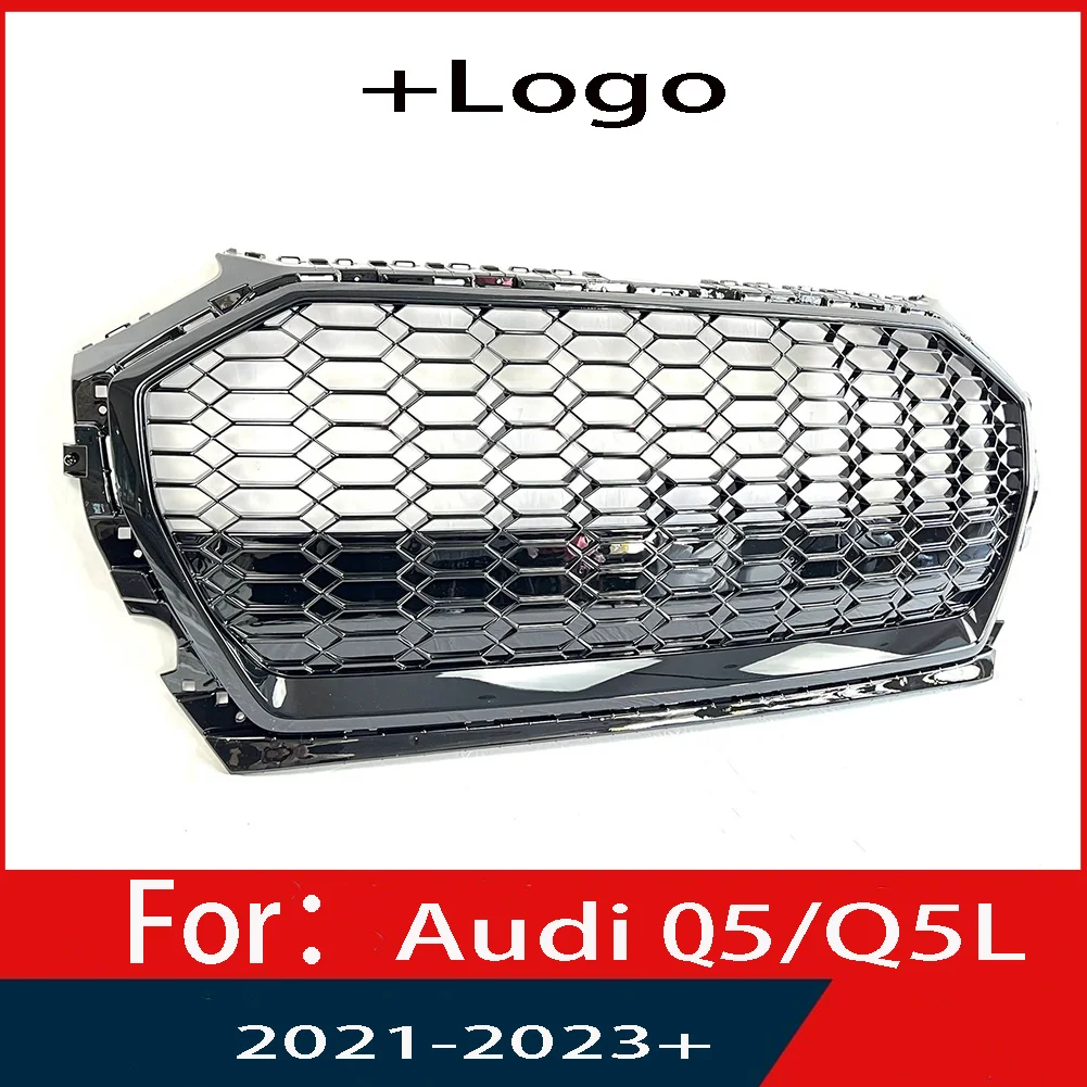 

For Audi Q5/Q5L 2021 2022 2023+ Car Front Bumper Grille Centre Panel Styling Upper Grill (Modify For RSQ5 style)