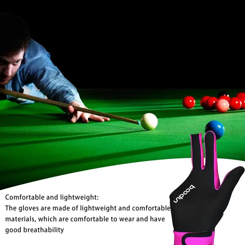 Predator Pool Gloves Batting Gloves Ultra Silky Breathable Anti Slip Elastic 3 Finger Double Stitched Billiard Left billiard gloves