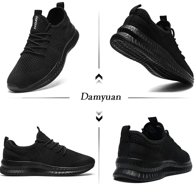 Chaussures de course légères à lacets pour homme, baskets de sport, de marche, confortables et respirantes 3