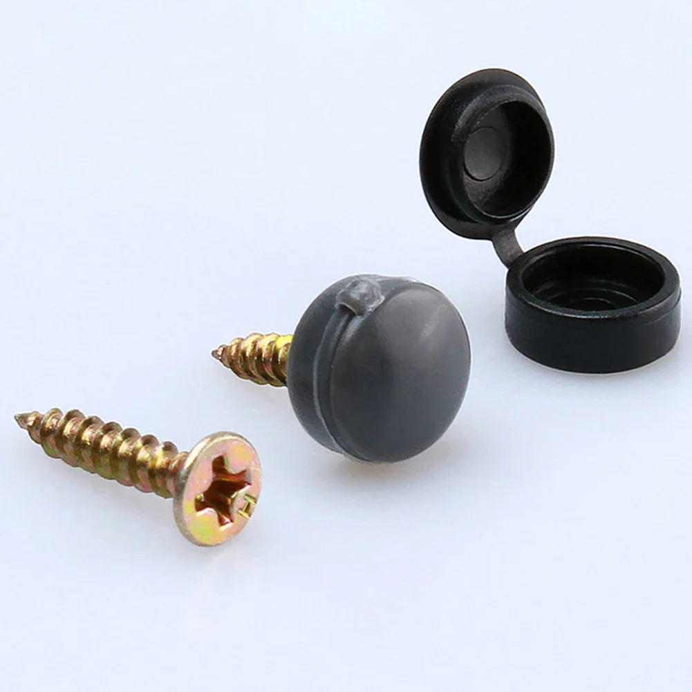Nuts Options Fixing Hinged Plastic Button Nuts Bolts Plastic Quantity Decorative Hardware Fixing Hinged Pcs Screw Cover