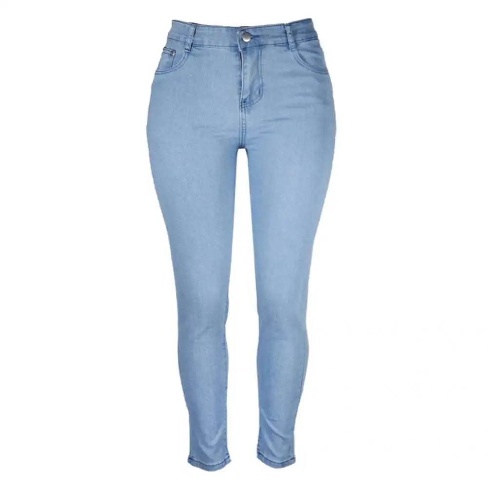 Cool  Women Jeans Retro Butt-lifting Lady Skinny Jeans Slim Fit Button Zipper Fly Denim Trousers for Office