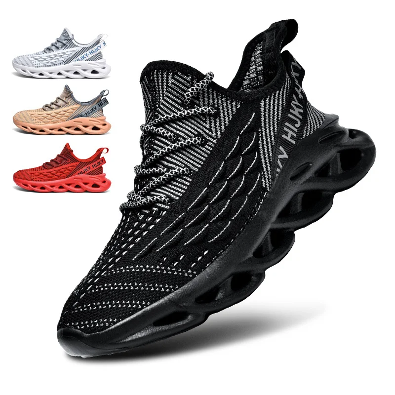 

Size 39-48 Mens Running Shoes Quality Breathable Black Men's Sneakers Lightweight Comfortable Athletic Sneakers Men Sports Shoes