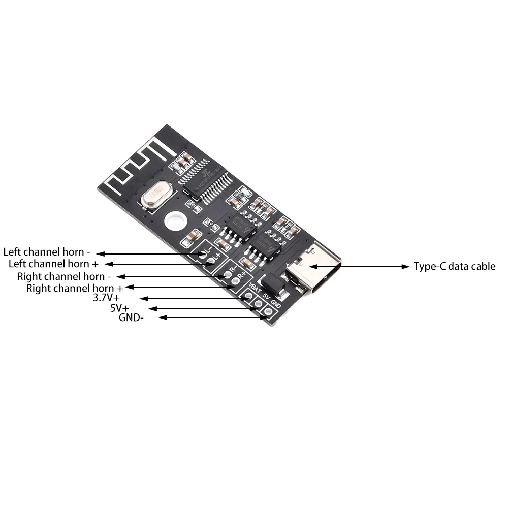 MH-MX38 무선 디코더 보드 5W 5W 앰프 블루투스 5.1 오디오 모듈 MICRO USB 타입-C DIY MP3 Verlustfreie 스테레오 5V