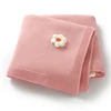 Baby Blanket Knit Newborn Boy Girl Bedding Quilt 100*80CM Infant Stroller Swaddle Wrap Super Soft Fashion Cute 3D Flowers Plaid 1