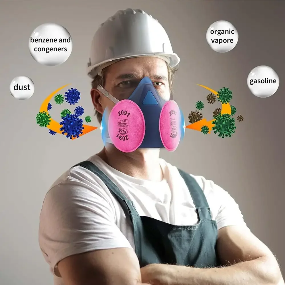 Protective Mask Dust Mask Spray Paint 6200 with 2091 P100 Anti-particle Filter Industrial Dustproof PM2.5 Acid Particle