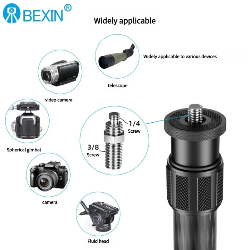 BEXIN 탄소 섬유 익스텐션 로드 삼각대 짐벌 셀카봉, DJI RS2 RSC2 RS3 미니 RS3 프로 RS4 RS4PRO 스태빌라이저용, P332LC 1.1M