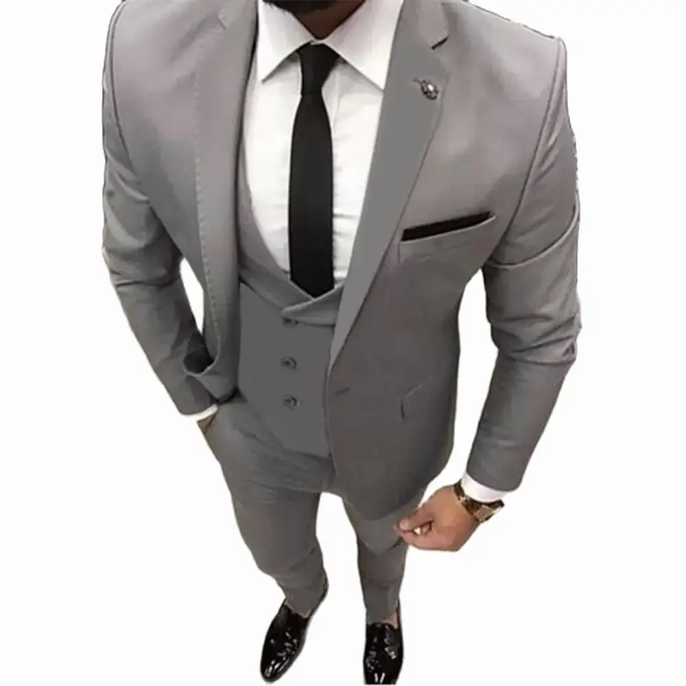 New Arrival Gret Men Suit Wedding Dress Business Suits Prom Party Suits terno masculino costume homme 3PCS(Jacket+Vest+Pants)