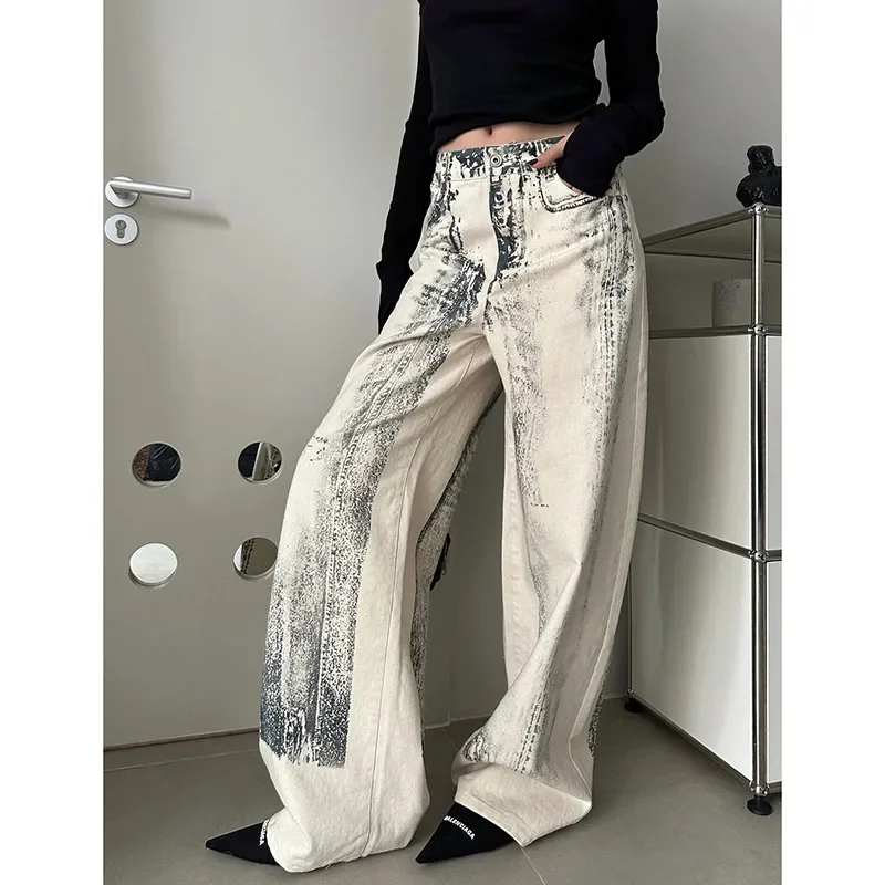 

Women's Vintage Baggy Jeans High Waist Denim Trousers Korean 2000s Y2k Harajuku 90s Aesthetic Oversize Pants Trashy Clothes