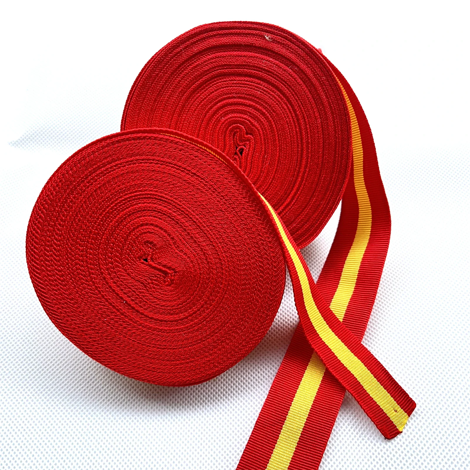 Polyester Stripe Ribbon 30-15mm 20yard Spain Flag Plaid Grosgrain Ribbon for Bag Belt Wedding Home Decor ribbon decoration ribbon supplies grosgrain ribbon polyester ribbon