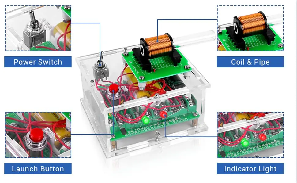 Electromagnetic Gun Model  DIY Kits Educational Product Toy Teaching Coil 