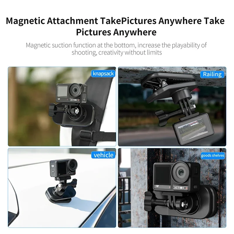Supporto Magnetico Per Zaino - Universale 360° Per Action Cam GoPro, DJI, Insta360 - Foto 9