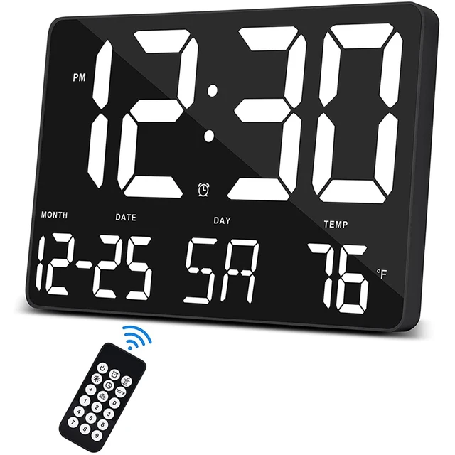 Reloj de pared digital LED, reloj de pared digital de 28 pulgadas, reloj  digital LED grande de gran tamaño con cronómetro, reloj de mesa, reloj de