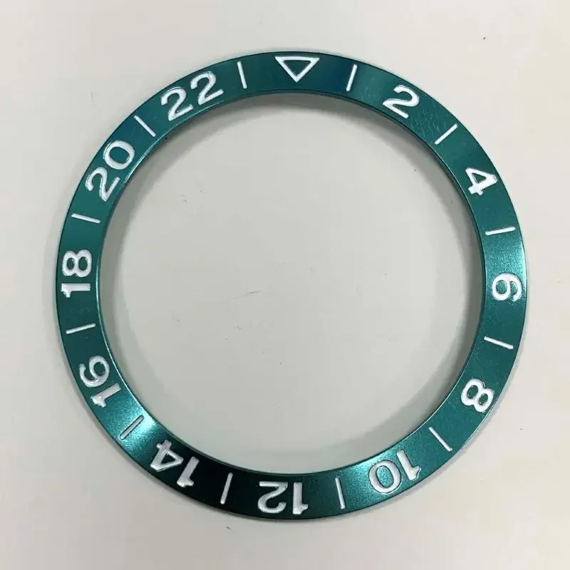 Aluminum Sloping Watch Bezel Insert with GMT Font, 38x30.5mm