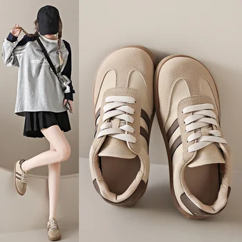 2025 New Autumn/Winter Women's Shoes Comfortable Casual Shoes College Style Wide Toe Soft Flat Shoes Outdoor Casual Sports Shoes 1