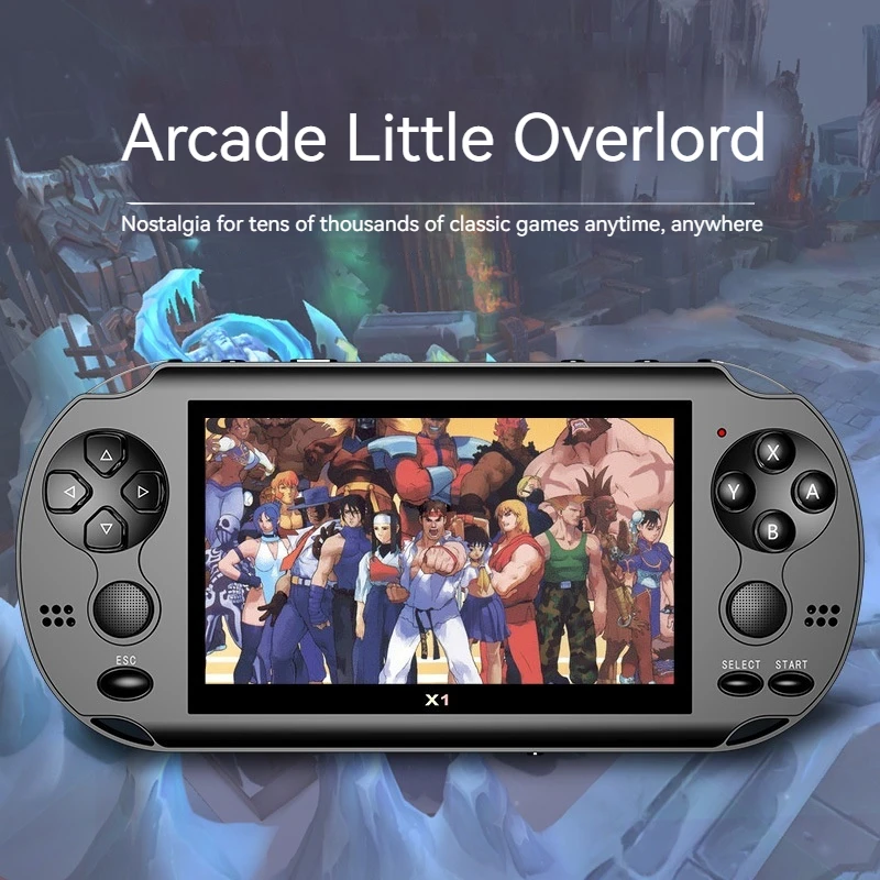 

X1 4.3 Inch Portable Game Console Retro Arcade Games Gba Ps Simulator Movie Ebooks Connect Tv Living Room Entertainment Host