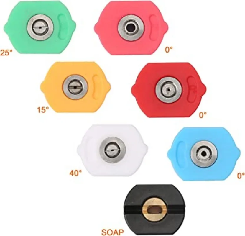 5Pcs Pressure Washer Nozzle Tips, Brass/Stainless Steel Multiple Degrees,Quick-Connect to 4000 PSI High Pressure Washer Parts