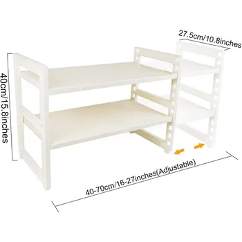 Organization and Storage, Under Sink Organizers and Storage for Kitchen, Expandable 2 Tier Cupboard Organizers and Storage 3