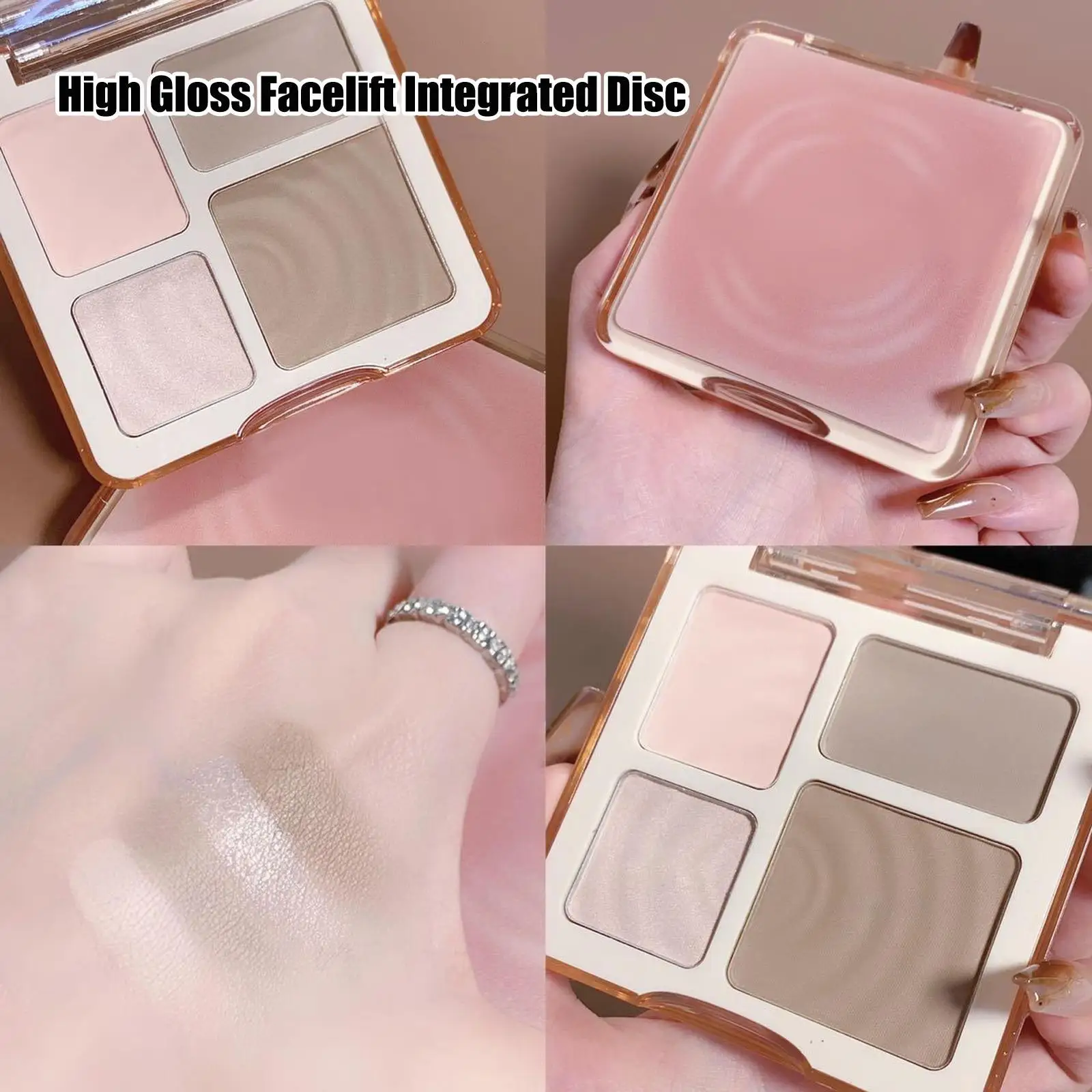 

Four-color Highlighter Contour Palette illuminator Makeup 3D Matte Contour Powder Rose Blush Highgloss Palette Cosmetics