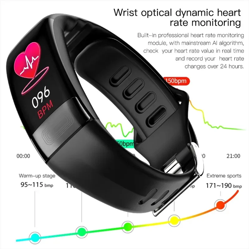 Hartslag Ecg Bloeddruk Ekg Gezondheid Smart Watch Fitnessarmband voor heren met drukmeting Ecg Afstandsarmband - Afbeelding 3