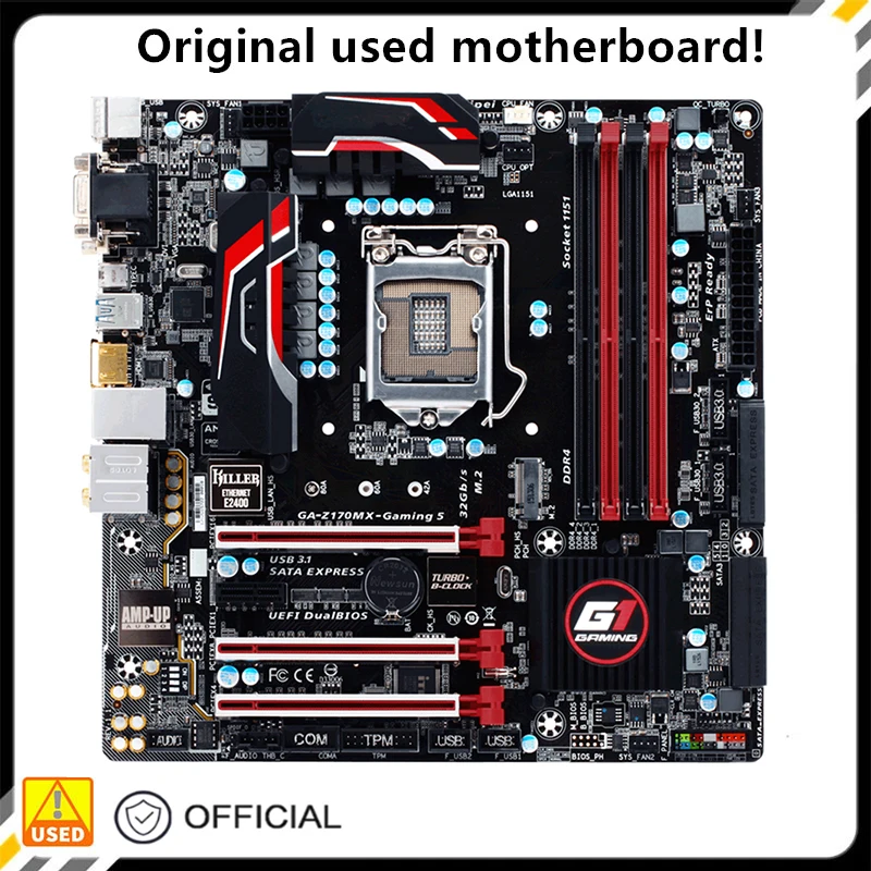 Per Ga-Z170Mx-Gaming 5 Z170Mx-Gaming 5 Originale Usato Desktop Intel Z170 64Gb Ddr4 Scheda Madre Lga 1151 I7/I5/I3 Usb3.0 Sata3