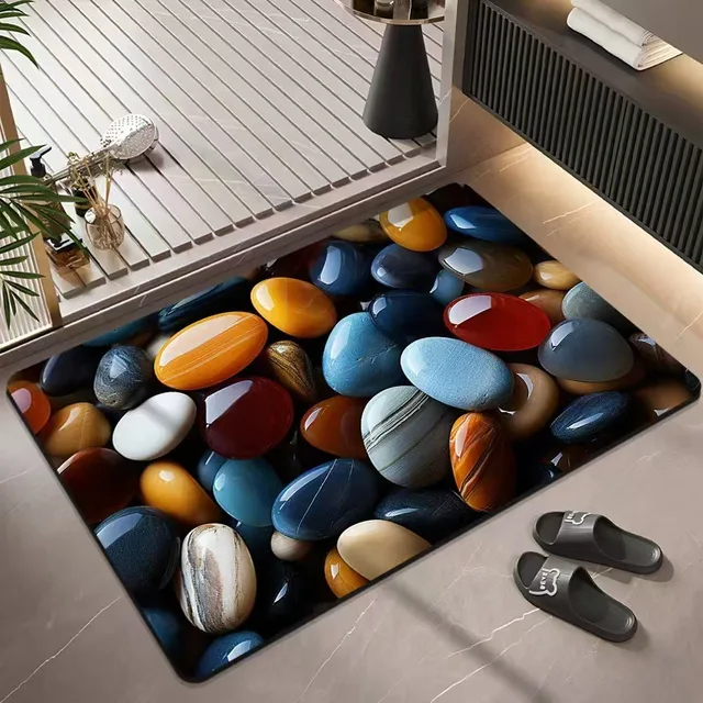 3D Cobblestone Simulation Carpet – Non-Slip Decorative Rug 3